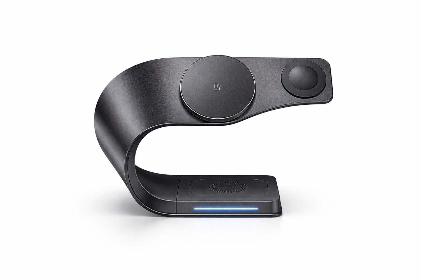 space grey 3 in 1 wireless charging dock for Apple devices with sleek modern design