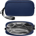 blue electronics organizer case for compact storage of chargers cables and travel accessories