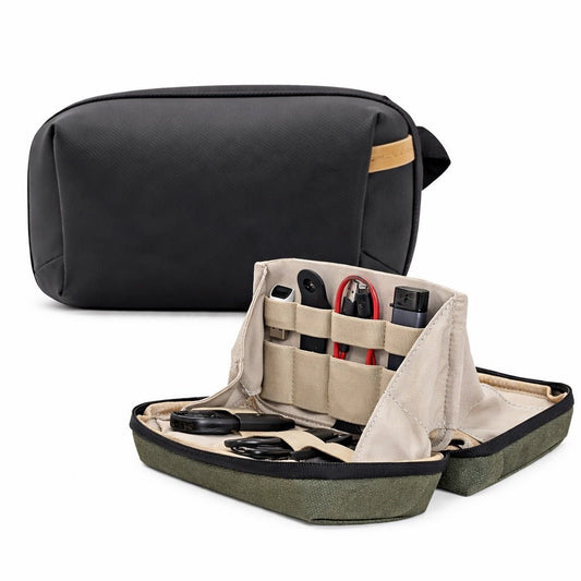 electronics organizer case with waterproof design for storing chargers cables and accessories