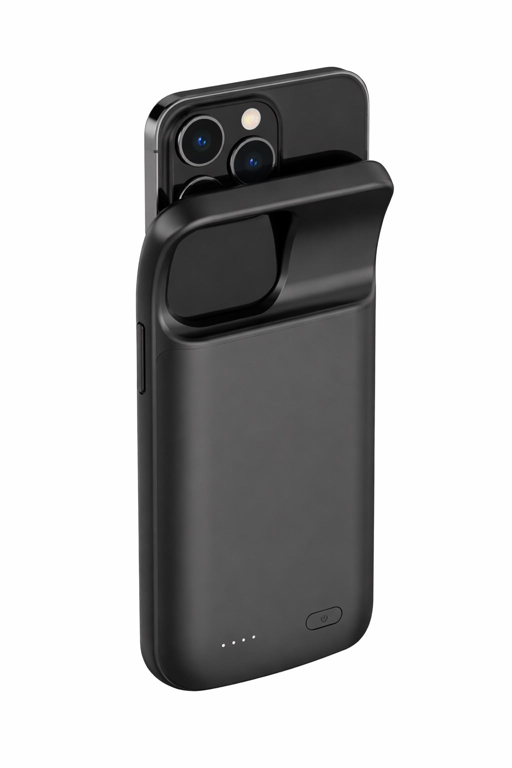 iphone charging case with built in battery showing compact design and seamless fit