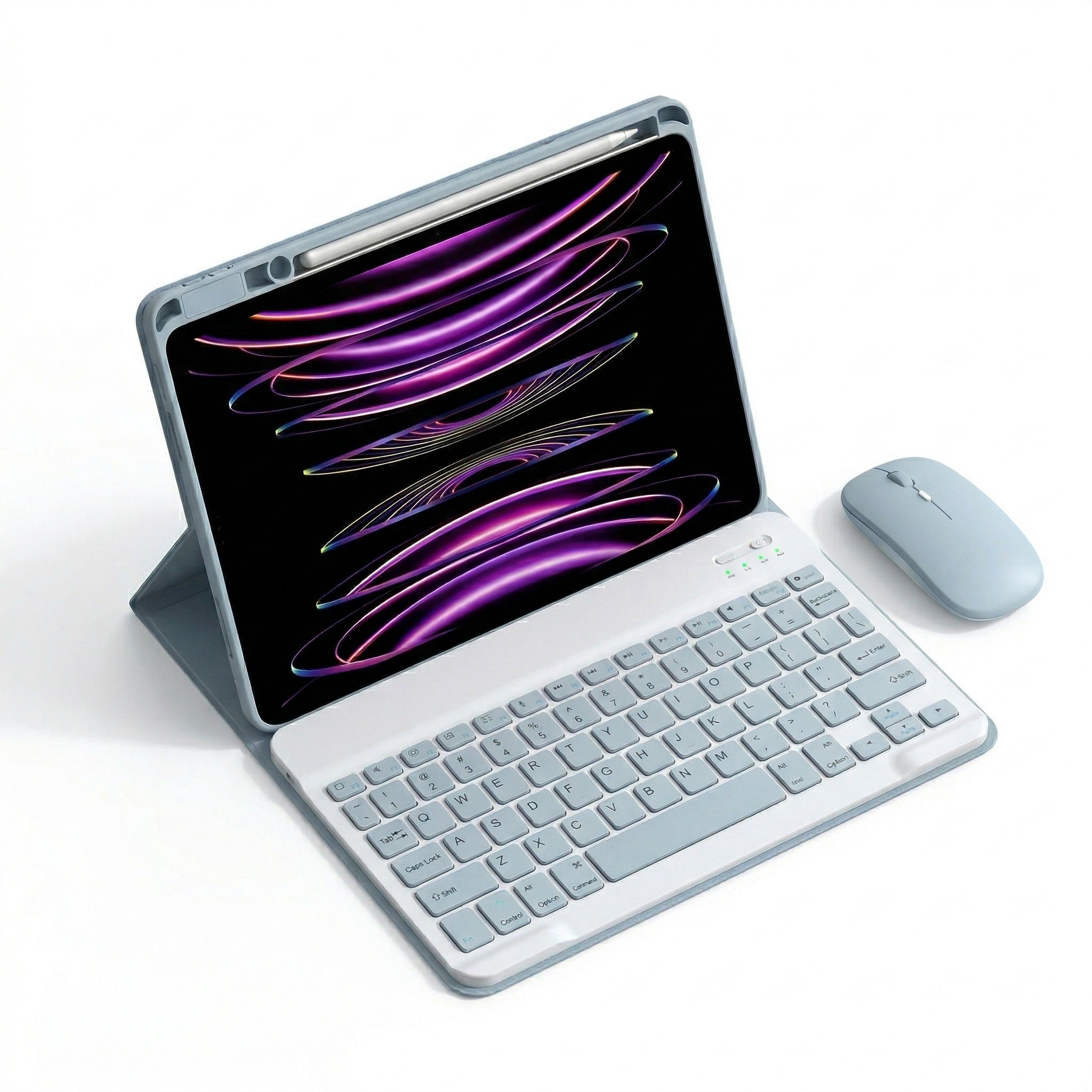 blue ipad keyboard case with magnetic design and keyboard for work study and everyday use