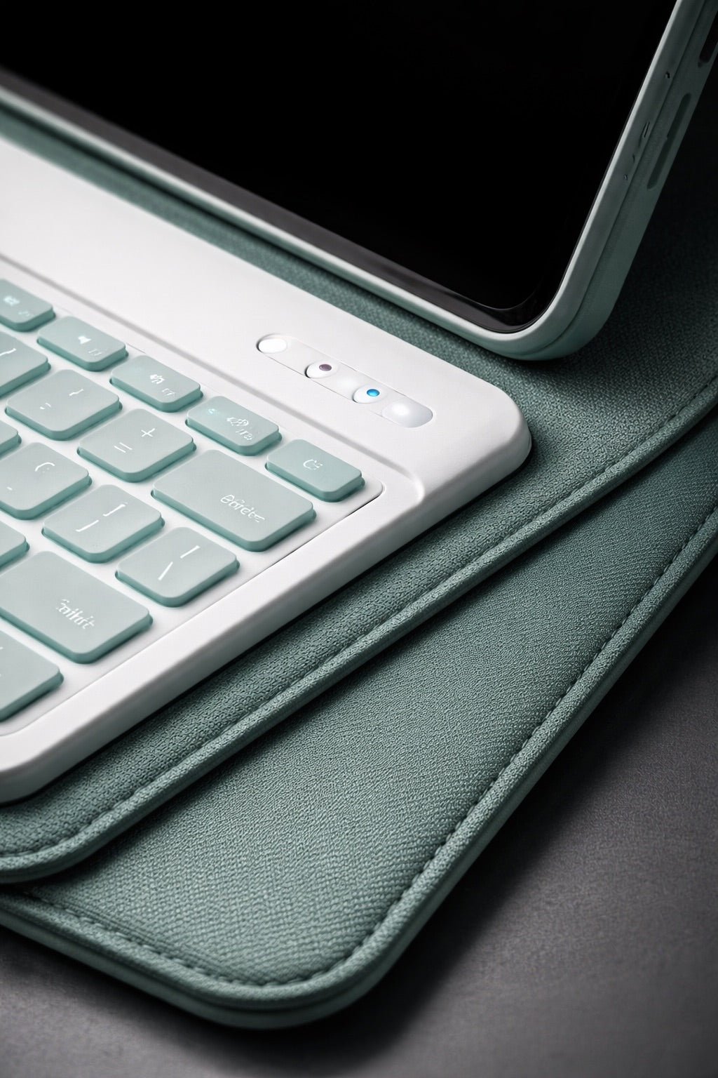 ipad case with keyboard close up showing responsive keys and premium build quality