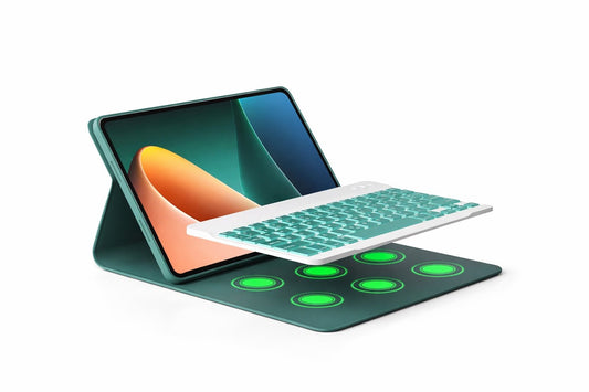 ipad keyboard case with magnetic design and mouse for efficient typing and productivity on iPad
