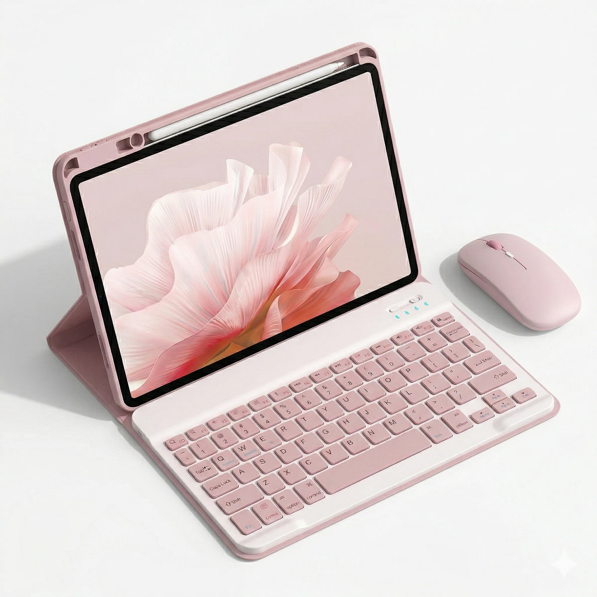 pink ipad keyboard case with magnetic design and keyboard for stylish typing and daily productivity