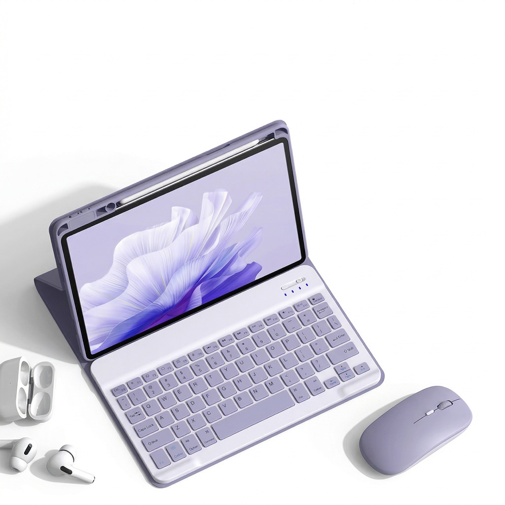 purple ipad keyboard case with magnetic keyboard for comfortable typing and a sleek iPad setup