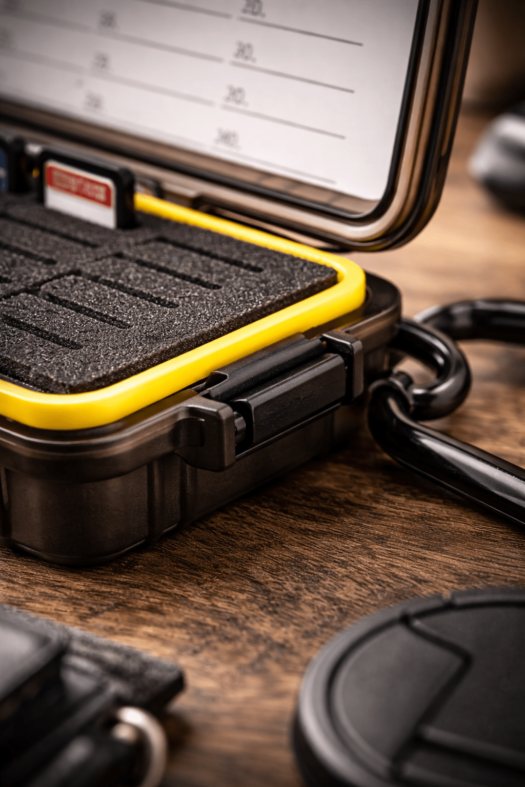 sd card holder with 40 slots showing organized layout for storing multiple memory cards